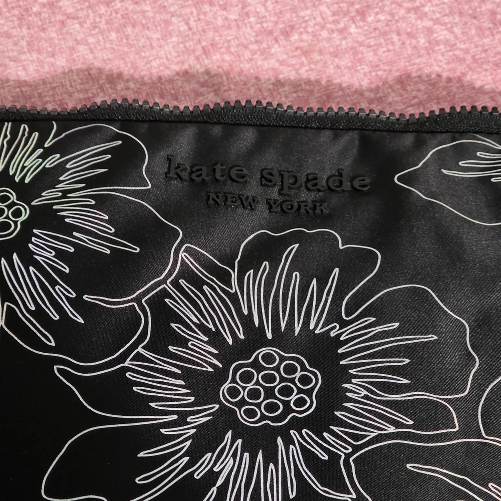 Kate Spade Black and White Floral Laptop Sleeve